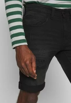 INDICODE JEANS KADEN HOLES - Short En Jean - Ultra Black -INDICODE JEANS Boutique 7b99ea43f0a749d697f29a4098357ffc