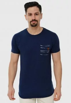 INDICODE JEANS MORAN - T-shirt Imprimé - Navy