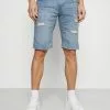 INDICODE JEANS KADEN HOLES - Short En Jean - Blue Wash