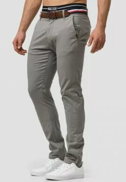 INDICODE JEANS CHERRY - Chino - Light Grey -INDICODE JEANS Boutique 81689ed54fa1480f9c3221ce1833ffac