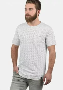 INDICODE JEANS IDALBIN - T-shirt Imprimé - Mottled Dark Grey