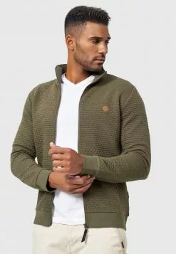 INDICODE JEANS BERMIE - Sweat à Capuche Zippé - Army -INDICODE JEANS Boutique 82aab88a59a34b7c85724d92ebe39824