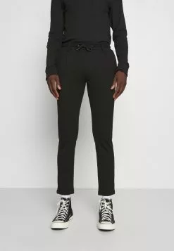 INDICODE JEANS EBERLEIN WITH ROLLED UP - Pantalon Classique - Black