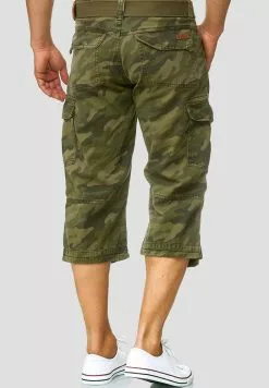 INDICODE JEANS MIT GÜRTEL NICOLAS - Short - Mottled Dark Green -INDICODE JEANS Boutique 84cc43cca6ca469fb0231c4007fb9d82