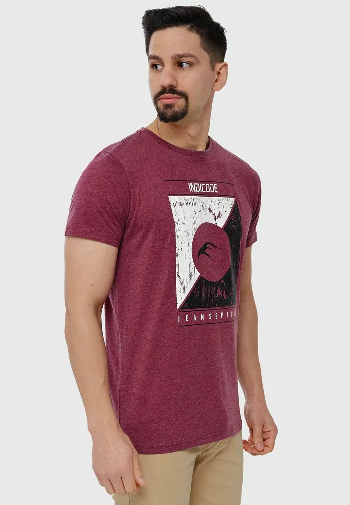 INDICODE JEANS T-shirt Imprimé - Bordeaux Mix 5 INDICODE JEANS T-shirt Imprimé - Bordeaux Mix – Image 5