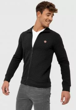 INDICODE JEANS BERMIE - Sweat à Capuche Zippé - Black