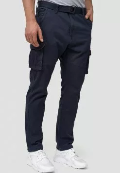 INDICODE JEANS MATHEN - Pantalon Cargo - Navy -INDICODE JEANS Boutique 8af08b94b76d421c85932de2f93d9055