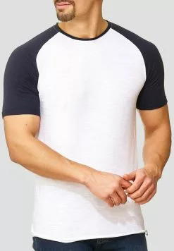 INDICODE JEANS WILBUR - T-shirt Imprimé - White/navy