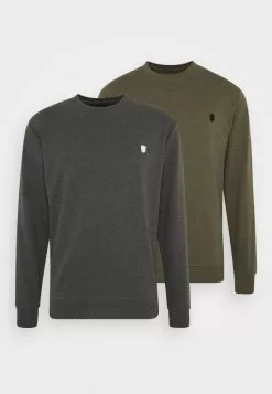 INDICODE JEANS EBACH 2 PACK - Sweatshirt - Charco/army -INDICODE JEANS Boutique 8fcf17a2f1c5488ebb06380a31469c55