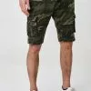 INDICODE JEANS BLIXT - Short - Mottled Dark Green