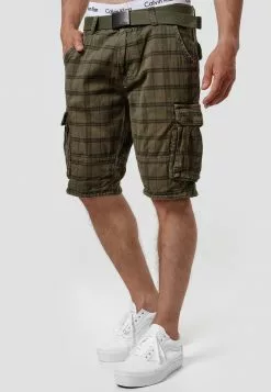 INDICODE JEANS MONROE - Short - Army Check