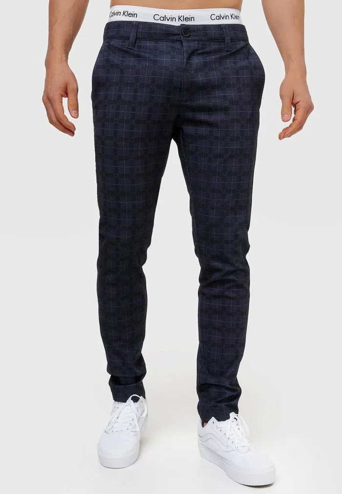 INDICODE JEANS Chino - Navy Check 4 INDICODE JEANS Chino - Navy Check – Image 4