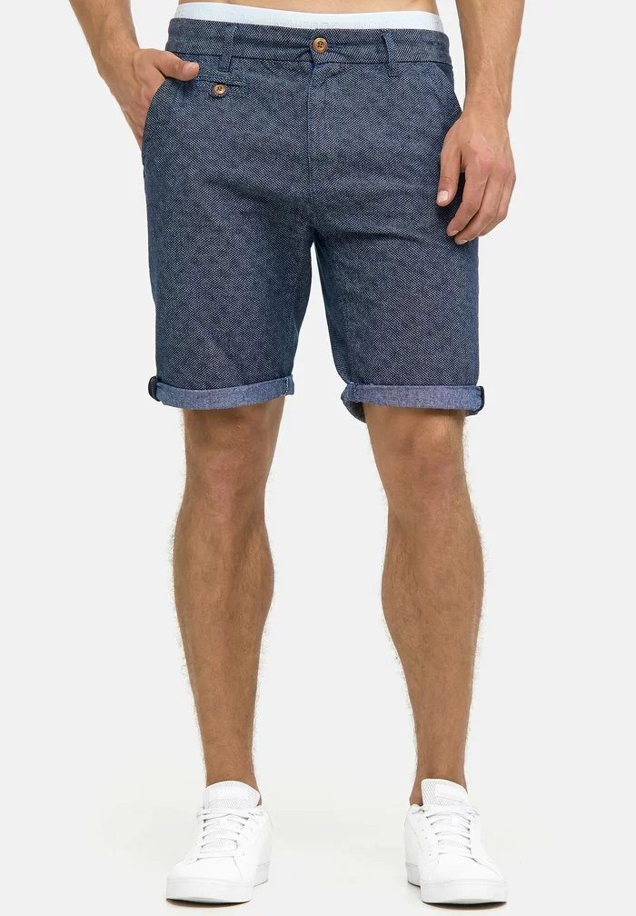 INDICODE JEANS CASUAL FIT - Short - Mottled Blue 1 INDICODE JEANS CASUAL FIT - Short - Mottled Blue