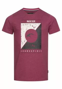 INDICODE JEANS LEONARDO - T-shirt Imprimé - Bordeaux Mix
