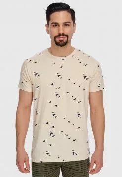 INDICODE JEANS MCFARLAND - T-shirt Imprimé - Ecru Mix