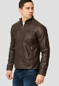 INDICODE JEANS BROOK - Veste En Similicuir - Dark Brown