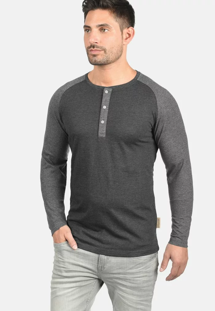 INDICODE JEANS IDWINSTON - T-shirt à Manches Longues - Charcoal 1 INDICODE JEANS IDWINSTON - T-shirt à Manches Longues - Charcoal