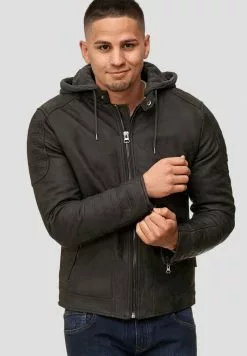 INDICODE JEANS MIGUEL - Veste En Similicuir - Black