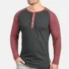 INDICODE JEANS IDWINSTON - T-shirt à Manches Longues - Charcoal/wine