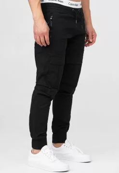 INDICODE JEANS DENNIS - Pantalon Cargo - Black -INDICODE JEANS Boutique 9d37fc34fbb94114874d0e69a0e24e96