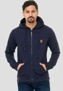 INDICODE JEANS Sweat à Capuche Zippé - Navy