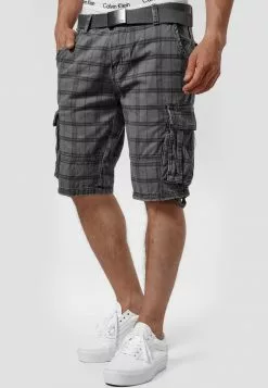 INDICODE JEANS MONROE - Short - Iron Check