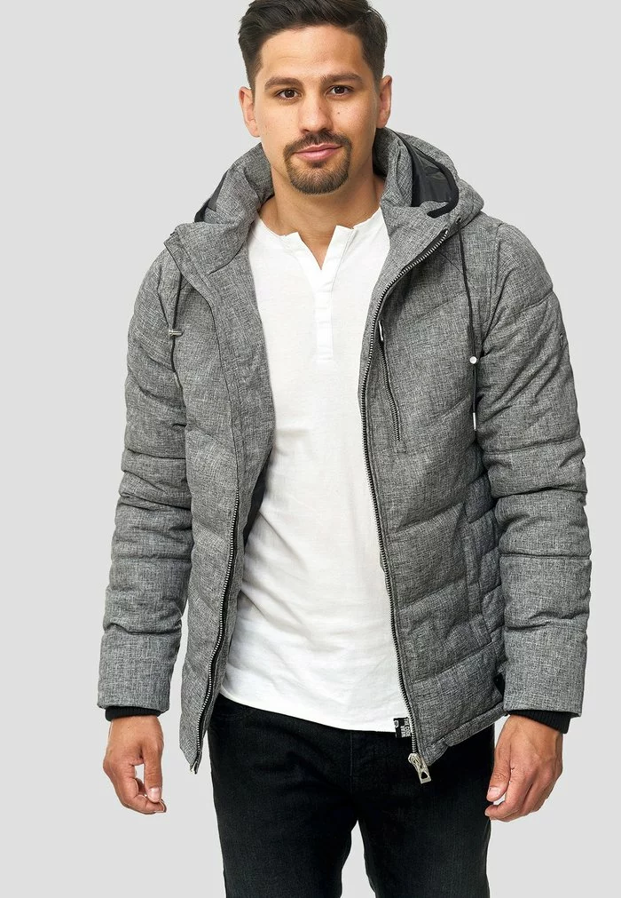 INDICODE JEANS CIRCUS - Veste D'hiver - Lt Grey Mix 1 INDICODE JEANS CIRCUS - Veste D'hiver - Lt Grey Mix