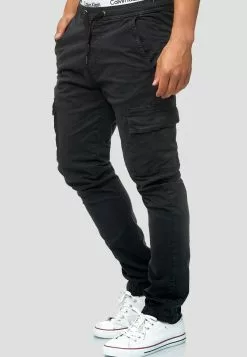 INDICODE JEANS BROADWICK - Pantalon Cargo - Black -INDICODE JEANS Boutique a311289dae6943f8853549addb1a1848