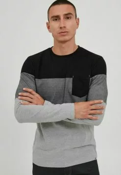 INDICODE JEANS IDAMADEO - T-shirt à Manches Longues - Black