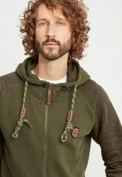 INDICODE JEANS IDTERENCE - Sweat à Capuche Zippé - Army -INDICODE JEANS Boutique a35f5b6b41c84df591243bb5ed43c471