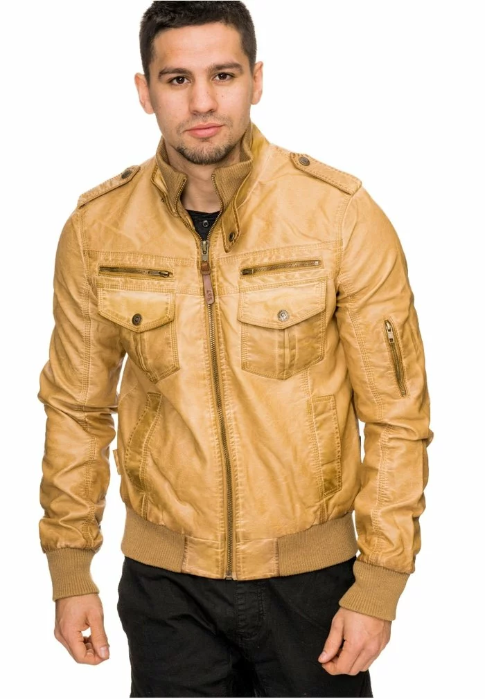 INDICODE JEANS INCO - Veste En Similicuir - Beige 2 INDICODE JEANS INCO - Veste En Similicuir - Beige – Image 2