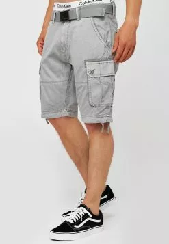 INDICODE JEANS CARGO ABNER - Short - Lt Grey -INDICODE JEANS Boutique a979d535020a4e1c94d31ae8fd3e516e