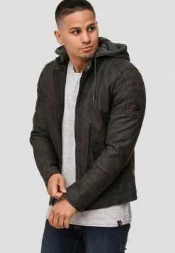 INDICODE JEANS MIGUEL - Veste En Similicuir - Black -INDICODE JEANS Boutique aab1e661d6544ffbbe8ef068d3330735