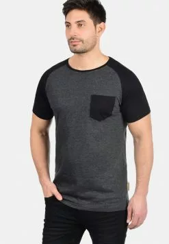INDICODE JEANS IDGRESHAM - T-shirt Imprimé - Charcoal/black