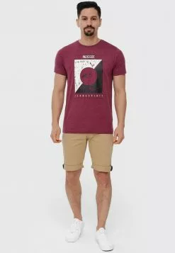 INDICODE JEANS T-shirt Imprimé - Bordeaux Mix