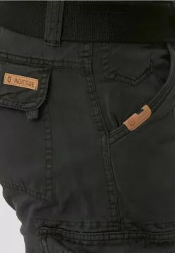 INDICODE JEANS MIT GÜRTEL NICOLAS - Short - Black -INDICODE JEANS Boutique b079fbac47d6477094105747460a835f