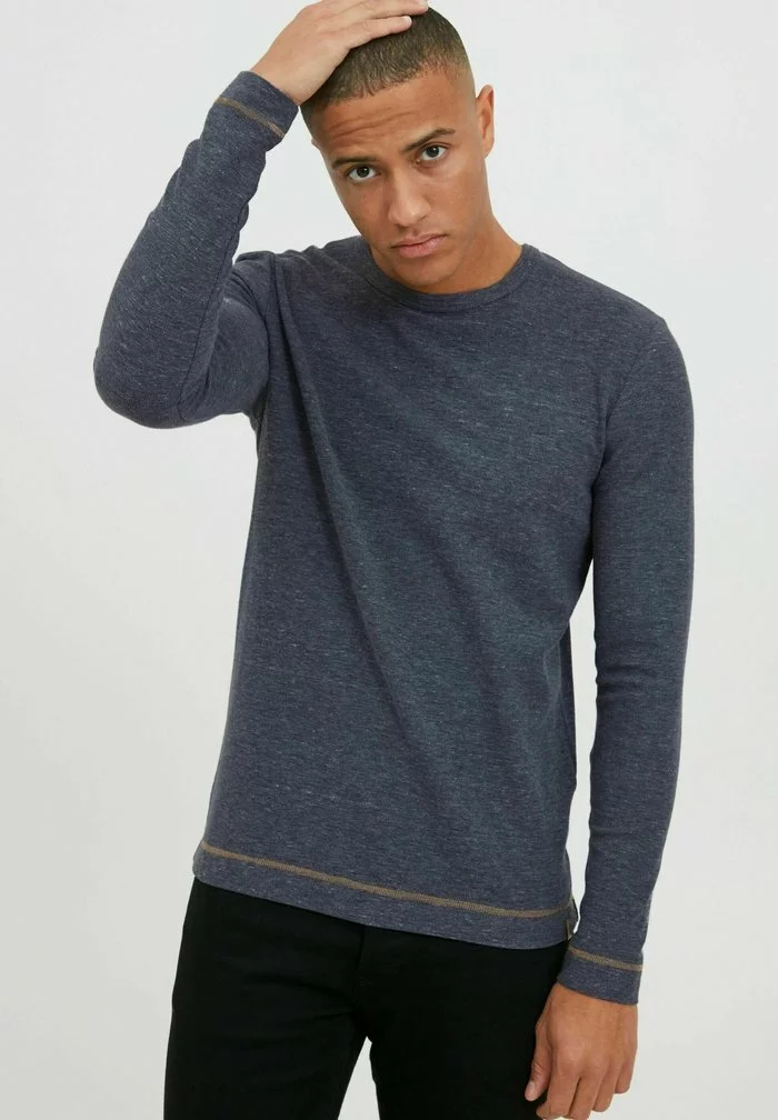 INDICODE JEANS IDAMBROSIUS - T-shirt à Manches Longues - Navy Mix 1 INDICODE JEANS IDAMBROSIUS - T-shirt à Manches Longues - Navy Mix