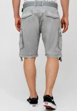 INDICODE JEANS CARGO ABNER - Short - Lt Grey -INDICODE JEANS Boutique c3f5e5fdd0b744439ce228d2cbba2c15