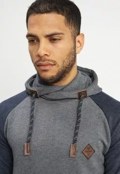 INDICODE JEANS DYOTT - Sweat à Capuche - Navy Mix -INDICODE JEANS Boutique c5693532dadd438b8e93c0268214eb27