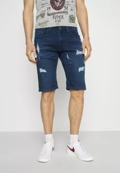 INDICODE JEANS COMMERCIAL KEN HOLES - Short En Jean - Blue
