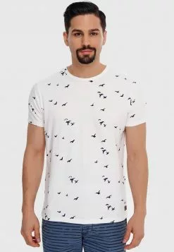 INDICODE JEANS MCFARLAND - T-shirt Imprimé - Offwhite
