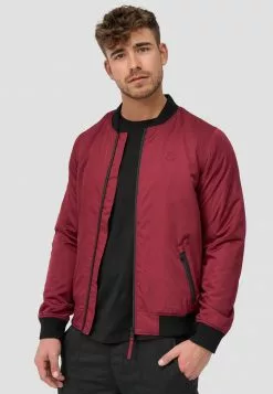 INDICODE JEANS Blouson Bomber - Bordeaux -INDICODE JEANS Boutique d2807cee758a40a7a08737a59de8da0d