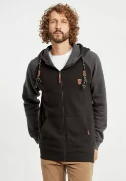 INDICODE JEANS IDTERENCE - Sweat à Capuche Zippé - Black