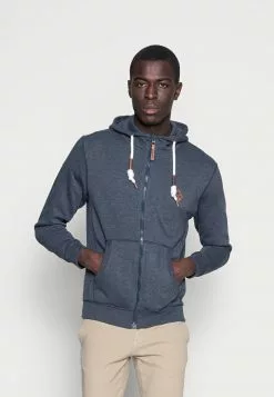 INDICODE JEANS QUINBY - Sweat à Capuche Zippé - Navy Mix