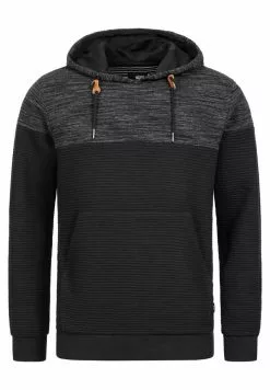INDICODE JEANS SAUNDERS - Sweat à Capuche - Black -INDICODE JEANS Boutique dc207a019e5744a9b245e7e5a98833cd