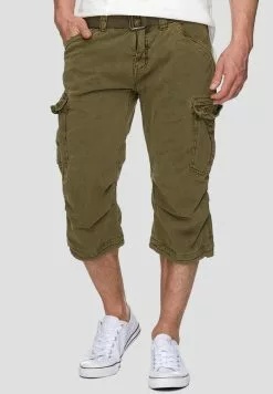 INDICODE JEANS MIT GÜRTEL NICOLAS - Short - Dark Green