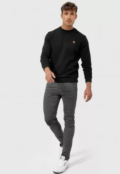 INDICODE JEANS DASH - Sweatshirt - Black -INDICODE JEANS Boutique e526e4169fde463aa3bbbd5b4494d419