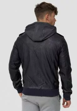 INDICODE JEANS AARON - Veste En Similicuir - Navy -INDICODE JEANS Boutique e53656f44d0d4377ab983a3dee787199