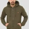 INDICODE JEANS Sweat à Capuche Zippé - Army