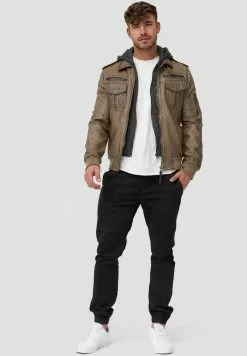 INDICODE JEANS AARON - Veste En Similicuir - Beige